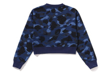 COLOR CAMO CROPPED CREWNECK SWEATSHIRT