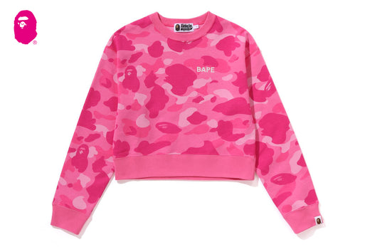 COLOR CAMO CROPPED CREWNECK SWEATSHIRT