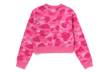 COLOR CAMO CROPPED CREWNECK SWEATSHIRT