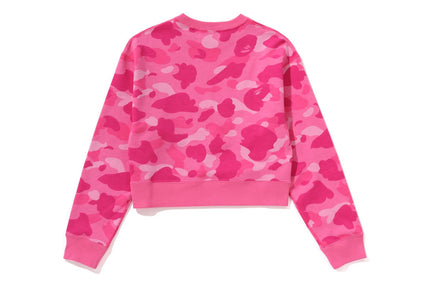 COLOR CAMO CROPPED CREWNECK SWEATSHIRT