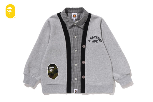 1ST CAMO APE HEAD SHIRT LAYERED CARDIGAN