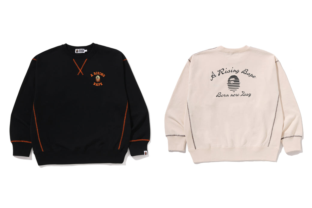 A RISING BAPE RELAXED FIT CREWNECK SWEATSHIRT | bape.com