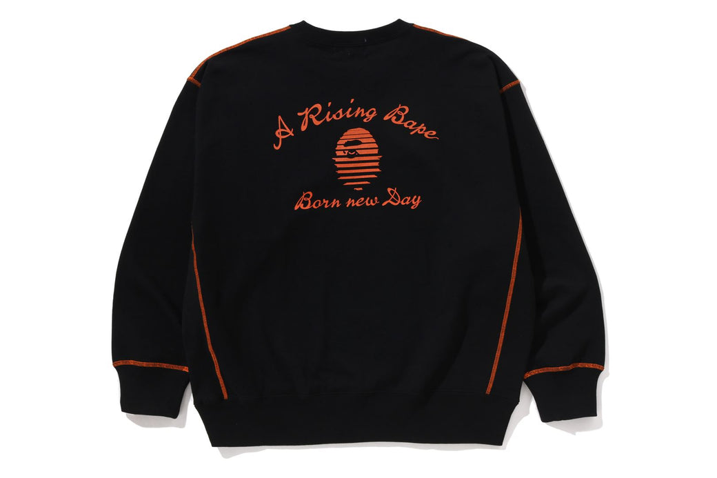 A RISING BAPE RELAXED FIT CREWNECK SWEATSHIRT | bape.com