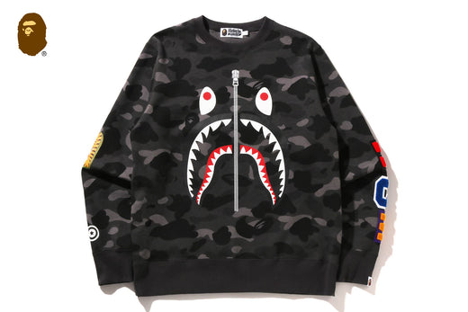ゆ*！様 BAPE カモフラージュ シャークスウェットSサイズ！【美品】 COLOR CAMO SHARK CREWNECK SWEATSHIRT | bape.com