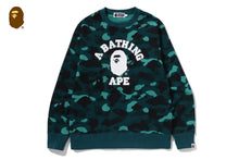 COLOR CAMO COLLEGE CREWNECK SWEATSHIRT