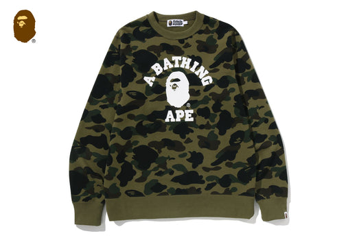 1ST CAMO COLLEGE CREWNECK SWEATSHIRT | bape.com