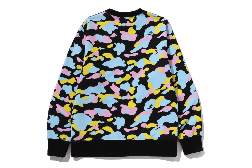 NEW MULTI CAMO RHINESTONE REGULAR FIT CREWNECK SWEATSHIRT | bape.com