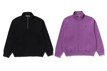 GARMENT DYE ONE POINT HALF ZIP RELAXED FIT CREWNECK SWEATSHIRT