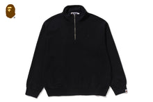 GARMENT DYE ONE POINT HALF ZIP RELAXED FIT CREWNECK SWEATSHIRT