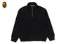 GARMENT DYE ONE POINT HALF ZIP RELAXED FIT CREWNECK SWEATSHIRT