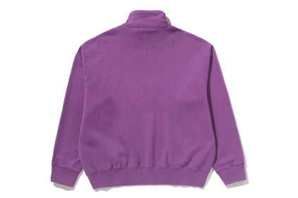 GARMENT DYE ONE POINT HALF ZIP RELAXED FIT CREWNECK SWEATSHIRT