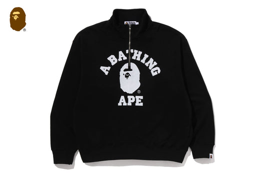 COLLEGE HALF ZIP RELAXED FIT CREWNECK SWEATSHIRT