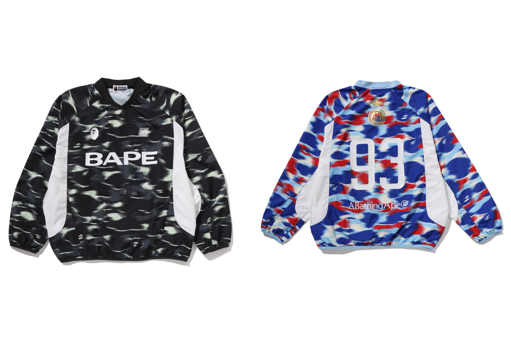 SCREEN CAMO FOOTBALL LOGO RELAXED FIT CREWNECK SWEATSHIRT | bape.com