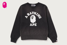 VINTAGE WASHED COLLEGE CREWNECK SWEATSHIRT