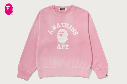 VINTAGE WASHED COLLEGE CREWNECK SWEATSHIRT