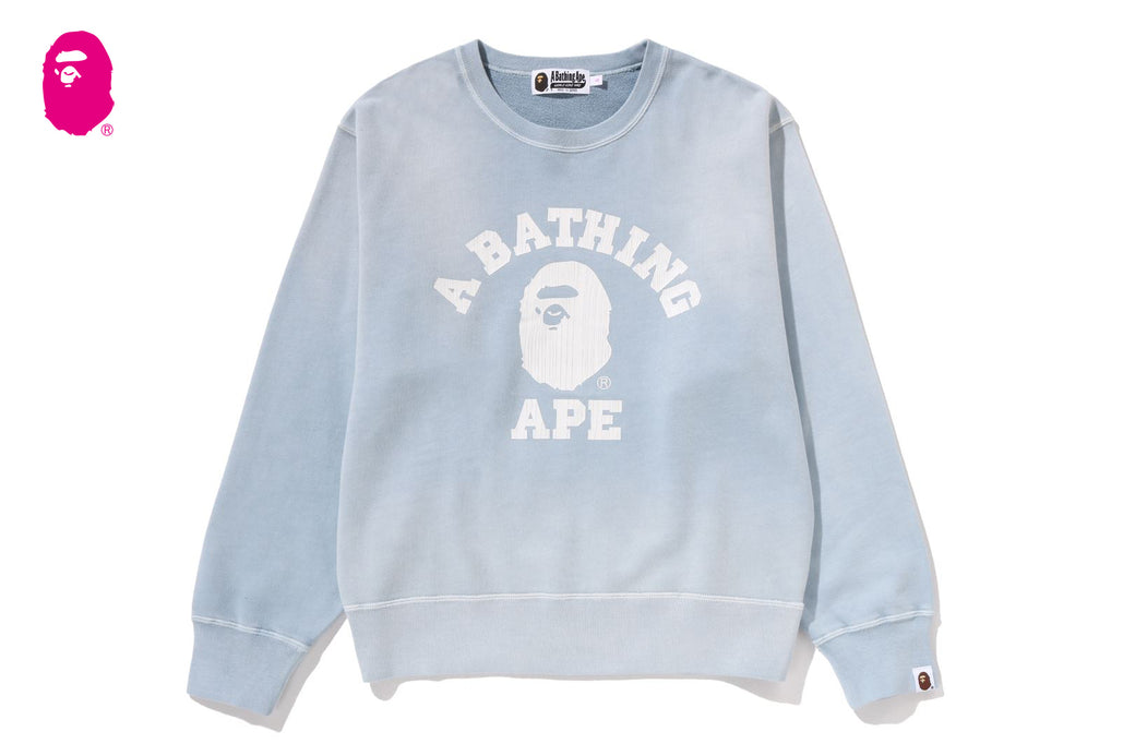 VINTAGE WASHED COLLEGE CREWNECK SWEATSHIRT | bape.com