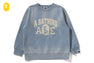 BAPE WASHED EFFECT CREWNECK SWEATSHIRT