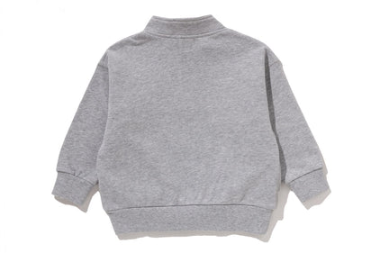 BAPE EMBROIDERY PATCH RELAXED FIT HALF ZIP SWEATSHIRT