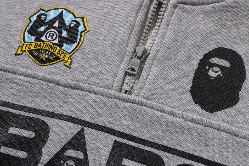 BAPE EMBROIDERY PATCH RELAXED FIT HALF ZIP SWEATSHIRT | bape.com