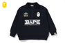 BAPE EMBROIDERY PATCH RELAXED FIT HALF ZIP SWEATSHIRT
