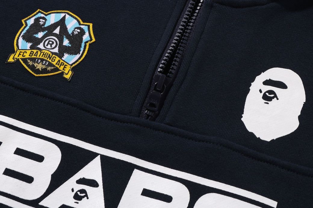BAPE EMBROIDERY PATCH RELAXED FIT HALF ZIP SWEATSHIRT | bape.com