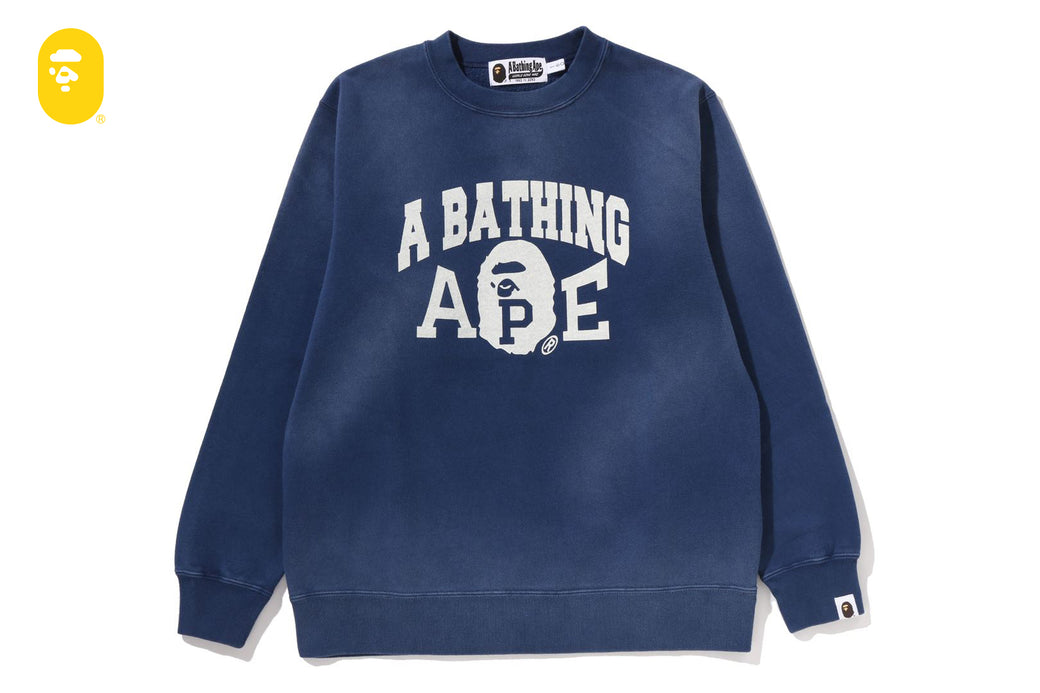 BAPE WASHED EFFECT CREWNECK SWEATSHIRT | bape.com
