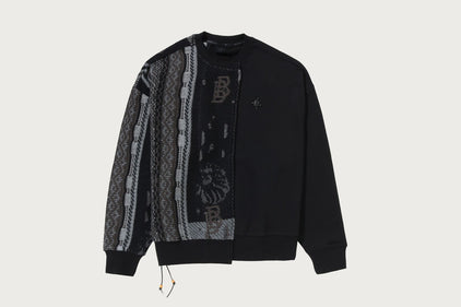 BAPE BLACK HYBRID CREWNECK SWEATSHIRT