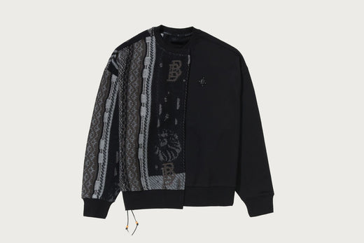 BAPE BLACK HYBRID CREWNECK SWEATSHIRT