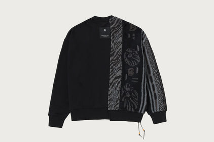 BAPE BLACK HYBRID CREWNECK SWEATSHIRT