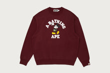 【 BAPE X DISNEY 】MICKEY MOUSE COLLEGE RELAXED FIT CREWNECK
