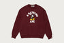 【 BAPE X DISNEY 】MICKEY MOUSE COLLEGE RELAXED FIT CREWNECK
