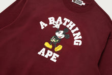 【 BAPE X DISNEY 】MICKEY MOUSE COLLEGE RELAXED FIT CREWNECK