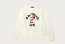 【 BAPE X DISNEY 】MINNIE MOUSE COLLEGE CREWNECK SWEATSHIRT