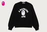 COLLEGE FUR PATCH CREWNECK SWEATSHIRT