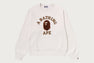 COLLEGE FUR PATCH CREWNECK SWEATSHIRT