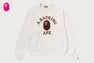 COLLEGE FUR PATCH CREWNECK SWEATSHIRT