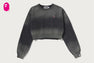 GARMENT DYE ONE POINT CROPPED CREWNECK SWEATSHIRT