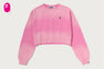 GARMENT DYE ONE POINT CROPPED CREWNECK SWEATSHIRT