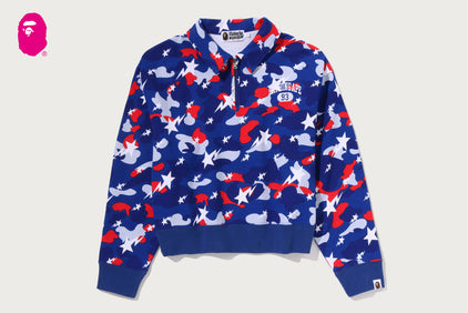 STA STRIKE CAMO POLO CROPPED CREWNECK SWEATSHIRT