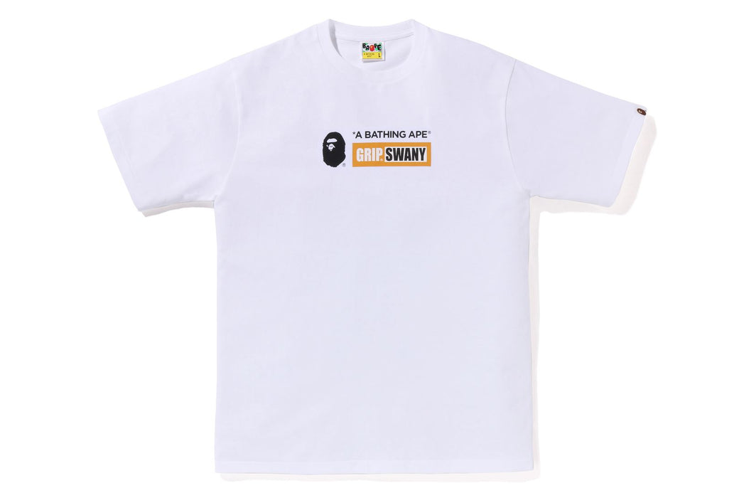 L 即発送 限定 A BATHING APE GRIP SWANY TEE 黒左袖にピスネームを