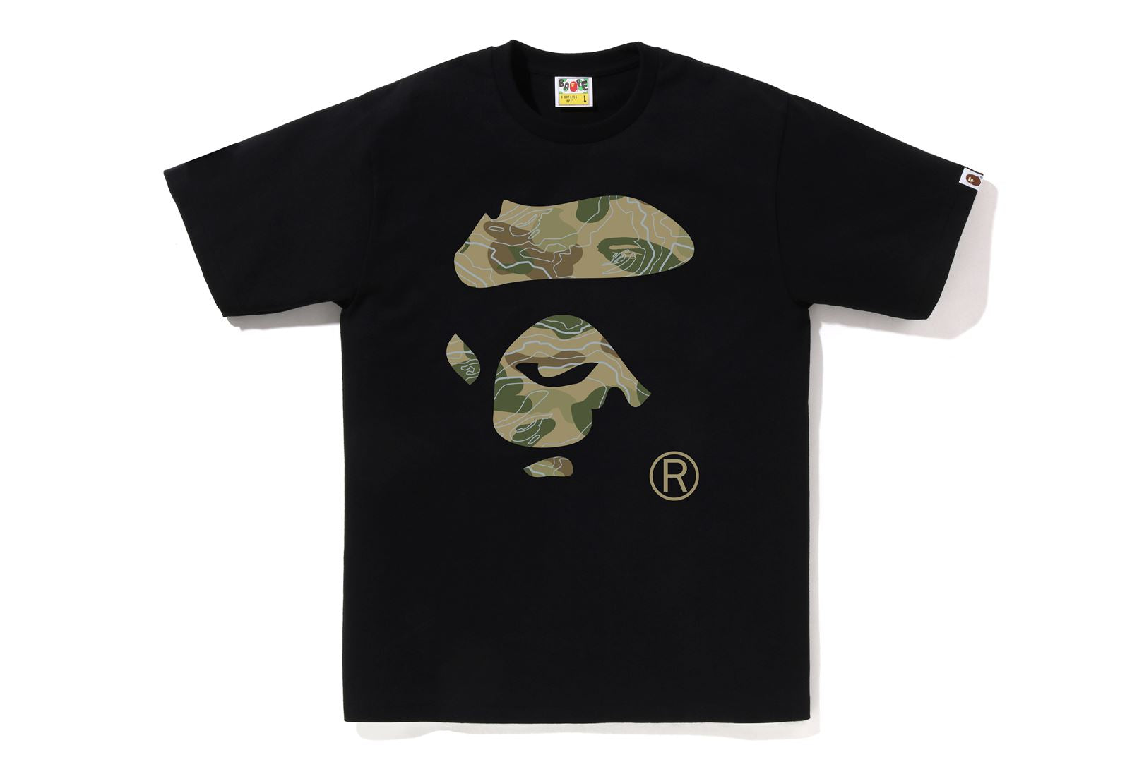 LAYERED LINE CAMO APE FACE TEE | bape.com