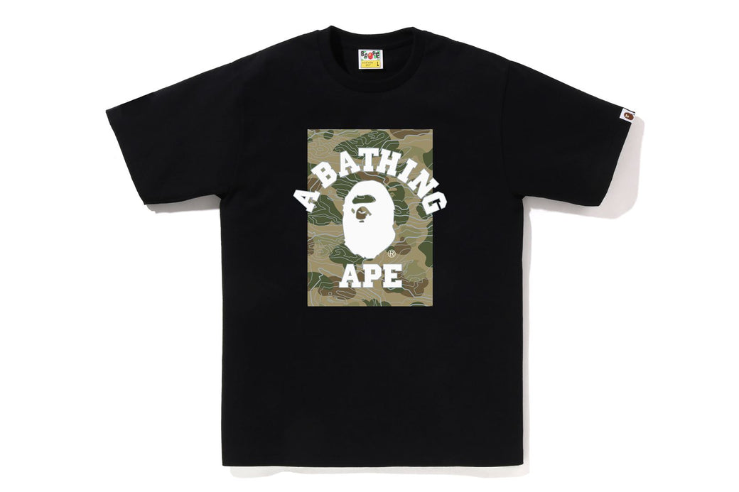 LAYERED LINE CAMO ON COLLEGE TEE | bape.com