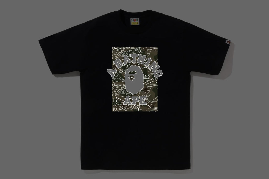 LAYERED LINE CAMO ON COLLEGE TEE | bape.com