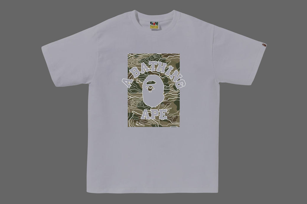 LAYERED LINE CAMO ON COLLEGE TEE | bape.com