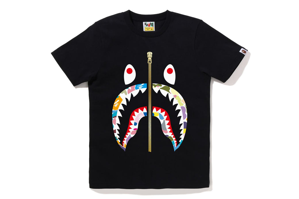 BAPE Multicamo Shark Tee MTシャツ/カットソー(半袖/袖なし)