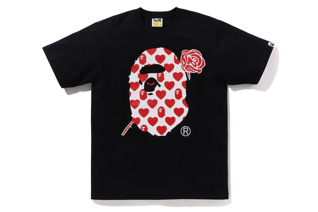 HEART PATTERN APE HEAD TEE | bape.com