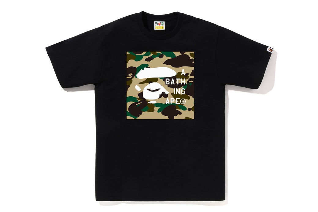 1ST CAMO BAPE FACE TAG LOGO TEE | bape.com