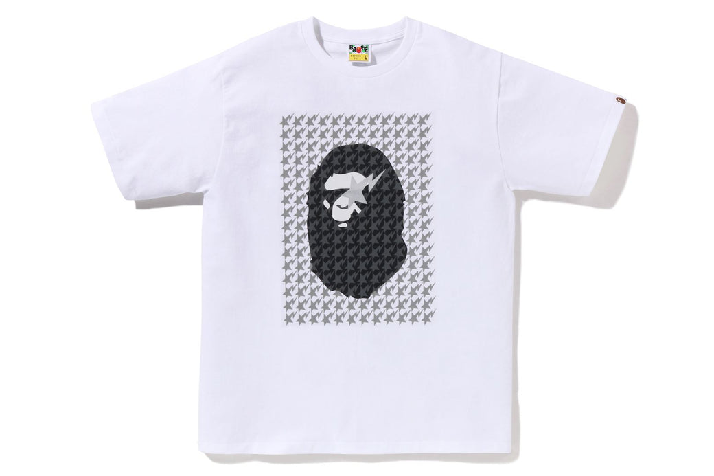 Bape Tee hot Ape Head Grey Plaid White XL