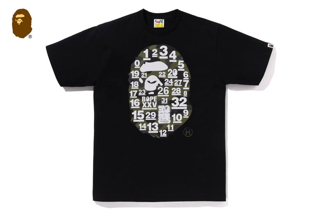 A BATHING APE 32ND ANNIV. 1ST CAMO BIG APE HEAD TEE | bape.com