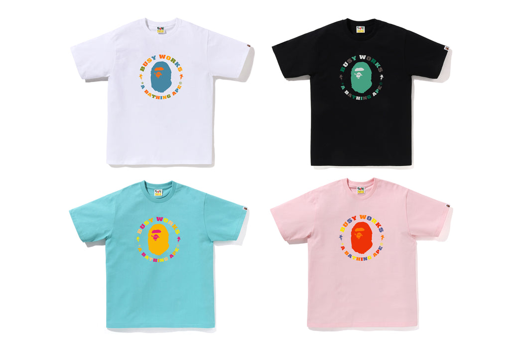 【A BATHING APE】4色展開 COLORS BUSY WORKS STA TEE UNISEX COLORS BUSY WORKS STA TEE | bape.com